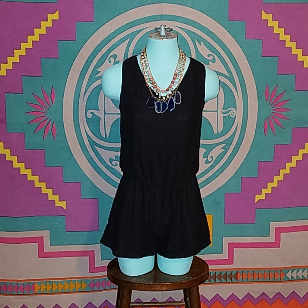 Black lace romper.